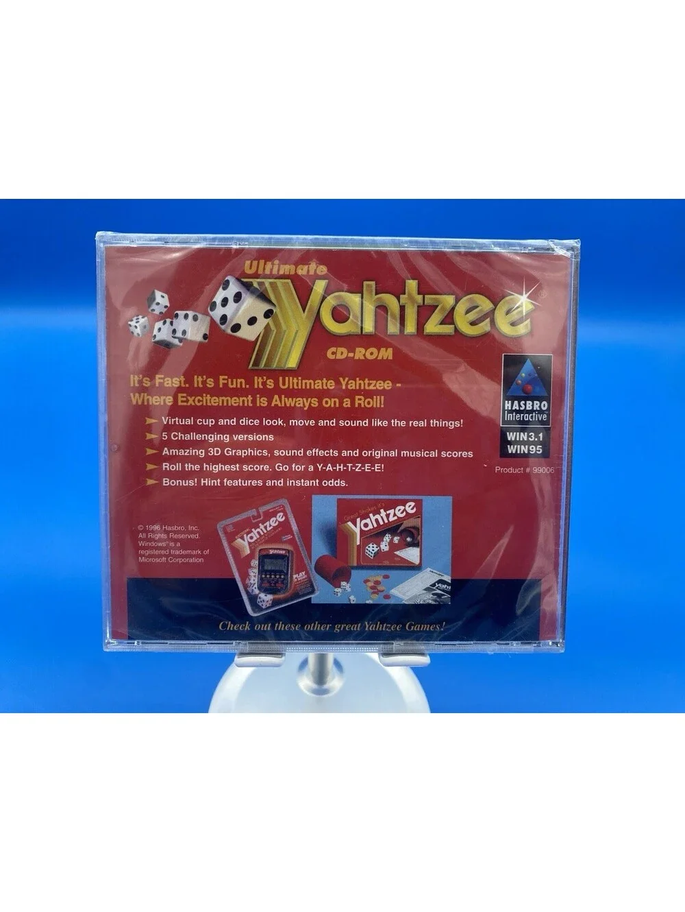 Ultimate Yahtzee PC Video Game - Sealed - 1996 Hasbro